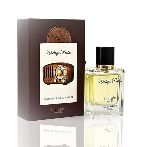Lattafa Perfumes Vintage Radio 20Ml (0.6oZ) | Travel Mini Pack | Lavender, Sage, Bergamot.